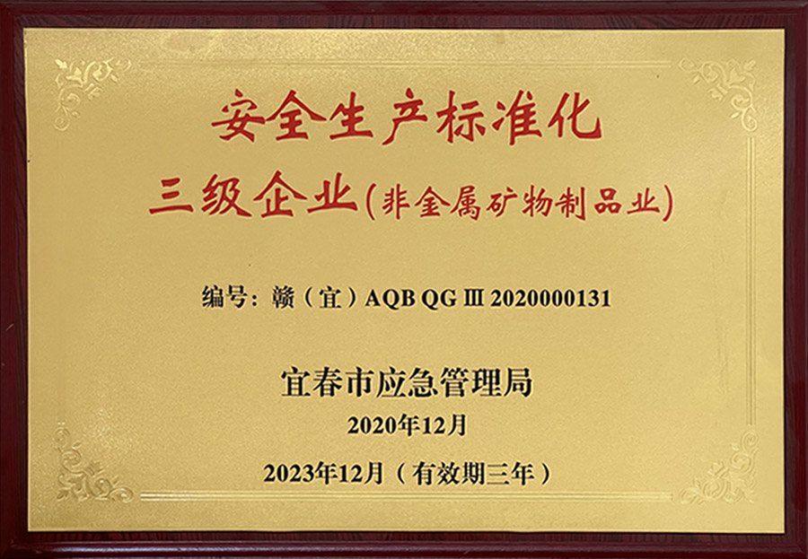 安全生產(chǎn)標(biāo)準(zhǔn)化三級企業(yè)